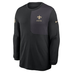 New Orleans Saints Sideline Coach UV Dri-FIT Long Sleeve Shirt Black | Nike for Sale