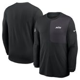 New York Jets Sideline Coach UV Dri-FIT Long Sleeve Shirt Black | Nike for Sale