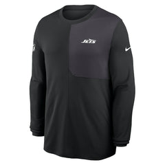 New York Jets Sideline Coach UV Dri-FIT Long Sleeve Shirt Black | Nike for Sale