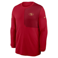 San Francisco 49ers Sideline Coach UV Dri-FIT Long Sleeve Shirt Scarlet | Nike for Sale