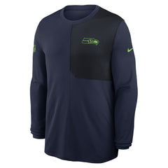 Seattle Seahawks Sideline Coach UV Dri-FIT Long Sleeve Shirt College Navy | Nike for Sale