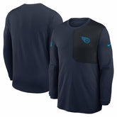 Tennessee Titans Sideline Coach UV Dri-FIT Long Sleeve Shirt Navy | Nike for Sale
