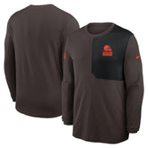 Cleveland Browns Sideline Coach UV Dri-FIT Long Sleeve Shirt Brown | Nike for Sale
