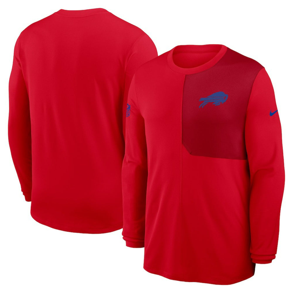 Buffalo Bills Sideline Coach UV Dri-FIT Long Sleeve Shirt Red | Nike for Sale