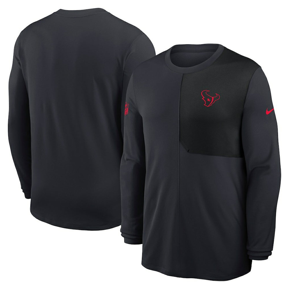 Houston Texans Sideline Coach UV Dri-FIT Long Sleeve Shirt Navy | Nike for Sale