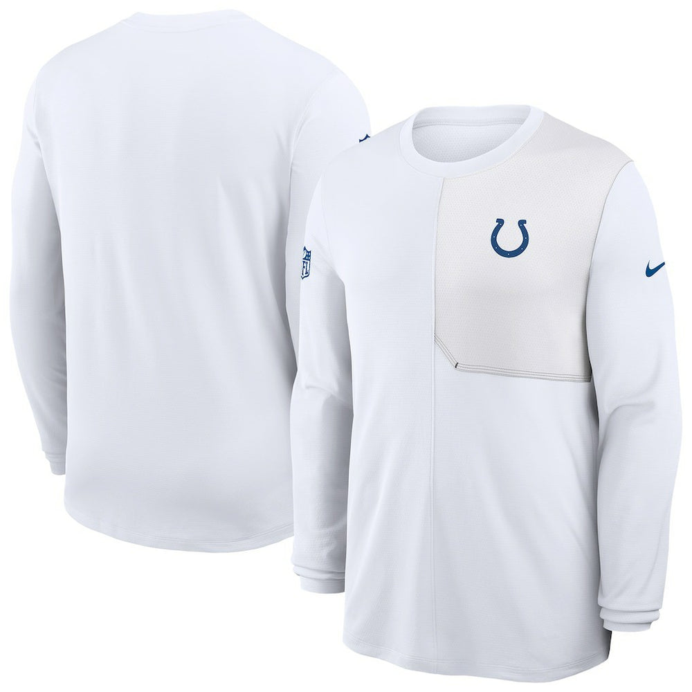 Indianapolis Colts Sideline Coach UV Dri-FIT Long Sleeve Shirt White | Nike for Sale