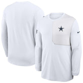 Dallas Cowboys Sideline Coach UV Dri-FIT Long Sleeve Shirt White | Nike for Sale
