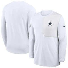 Dallas Cowboys Sideline Coach UV Dri-FIT Long Sleeve Shirt White | Nike for Sale