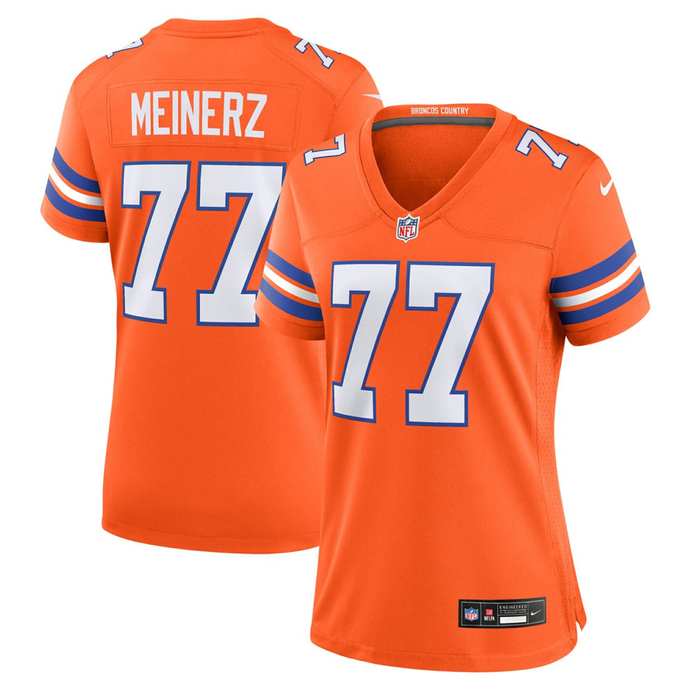 Quinn Meinerz Denver Broncos Women's Mile High Collection 1977 Throwback Player Game Jersey Orange | Nike for Sale