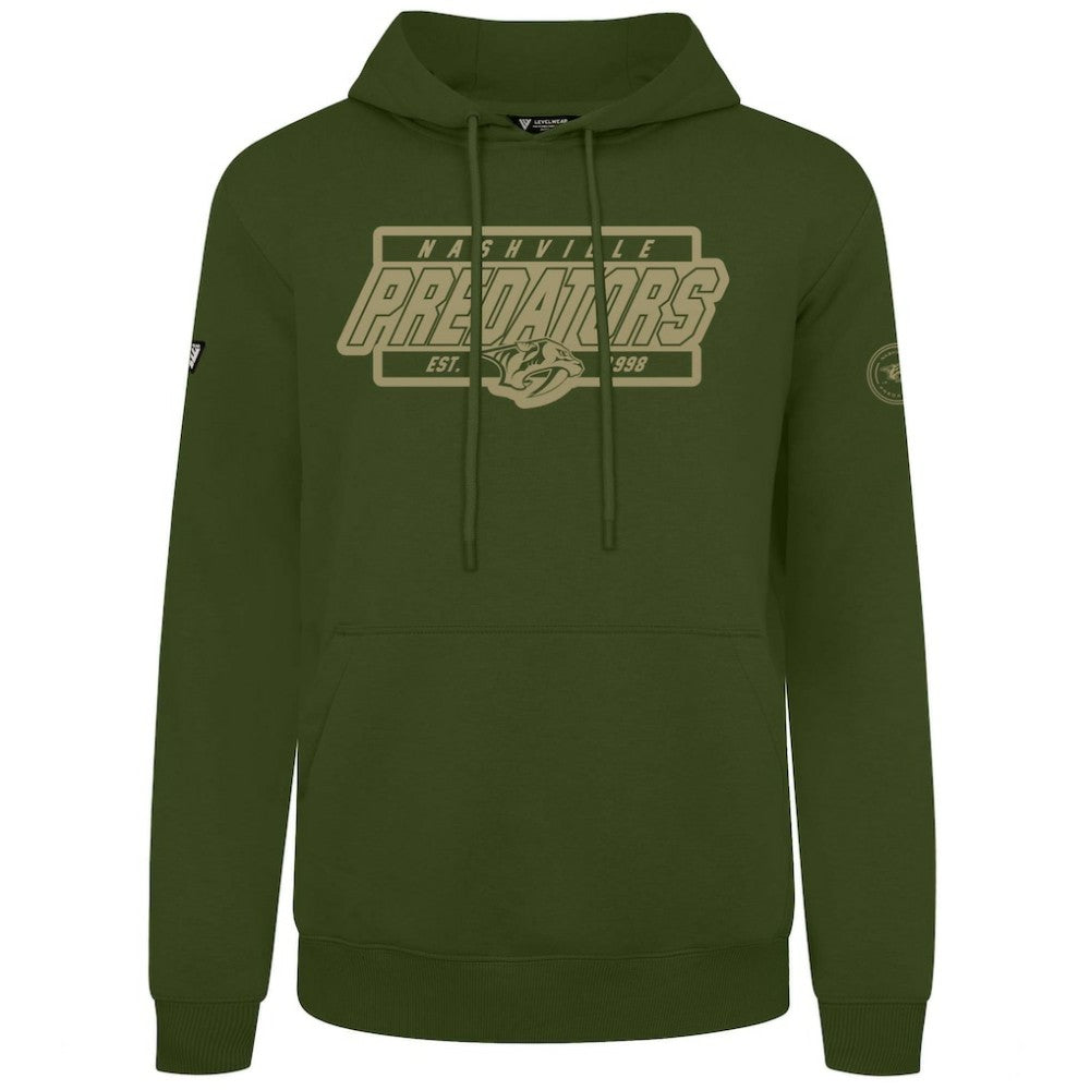 Nashville Predators Levelwear Podium Pullover Hoodie - Olive - NHL