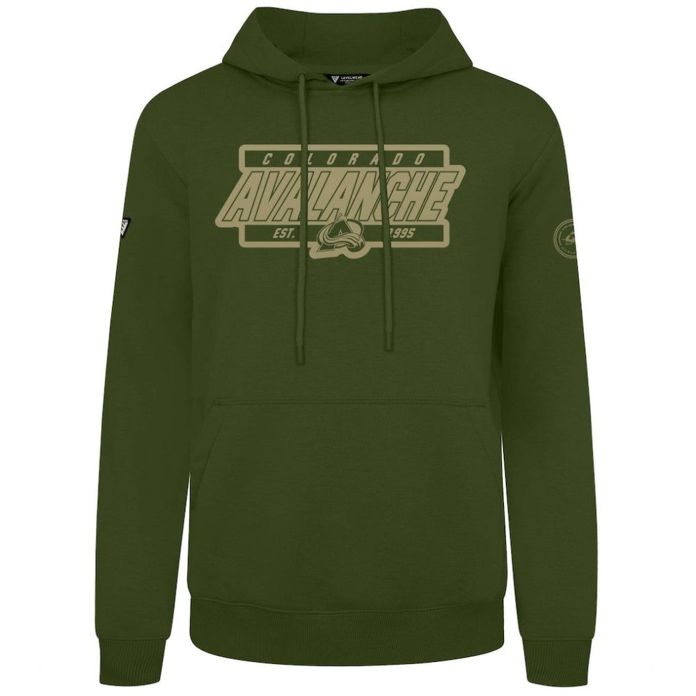 Colorado Avalanche Levelwear Podium Pullover Hoodie - Olive - NHL