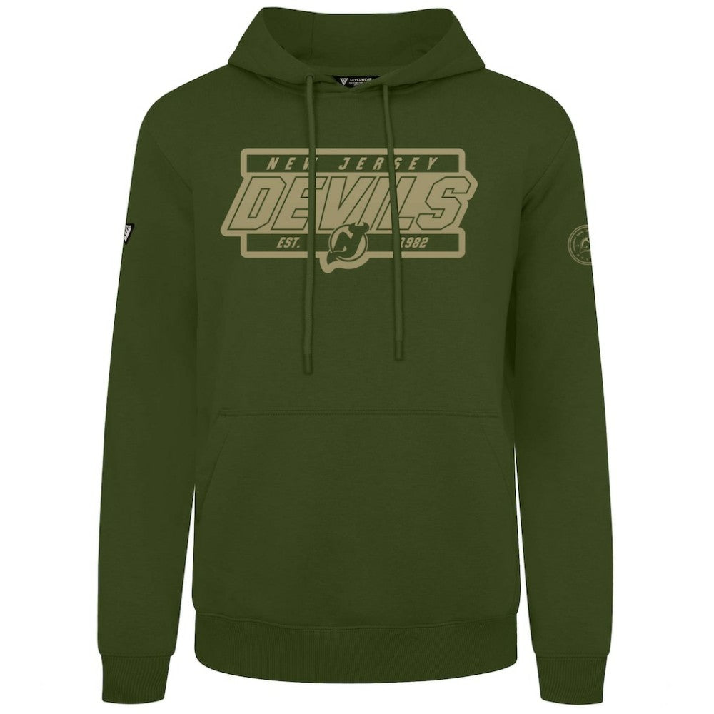 New Jersey Devils Levelwear Podium Pullover Hoodie - Olive - NHL