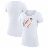 Denver Broncos G-III 4Her by Carl Banks Women's Super-Slim Fit Lightweight Subtle Football T-Shirt White | NFL