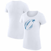 Detroit Lions G-III 4Her by Carl Banks Women's Super-Slim Fit Lightweight Subtle Football T-Shirt White | NFL