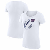 New York Giants G-III 4Her by Carl Banks Women's Super-Slim Fit Lightweight Subtle Football T-Shirt White | NFL