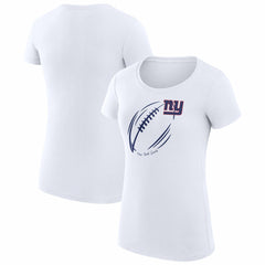 New York Giants G-III 4Her by Carl Banks Women's Super-Slim Fit Lightweight Subtle Football T-Shirt White | NFL