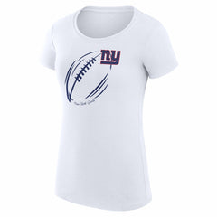New York Giants G-III 4Her by Carl Banks Women's Super-Slim Fit Lightweight Subtle Football T-Shirt White | NFL
