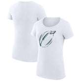 Philadelphia Eagles G-III 4Her by Carl Banks Women's Super-Slim Fit Lightweight Subtle Football T-Shirt White | NFL