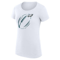 Philadelphia Eagles G-III 4Her by Carl Banks Women's Super-Slim Fit Lightweight Subtle Football T-Shirt White | NFL