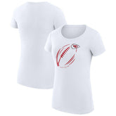 Kansas City Chiefs G-III 4Her by Carl Banks Women's Super-Slim Fit Lightweight Subtle Football T-Shirt White | NFL