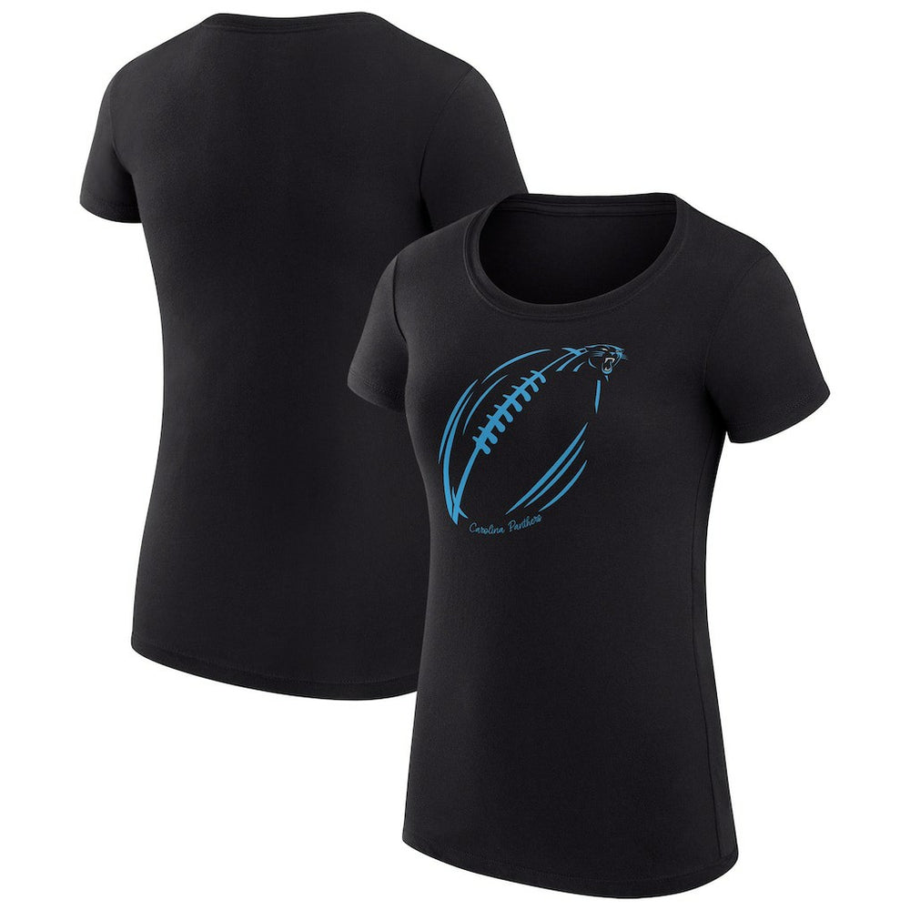 Carolina Panthers G-III 4Her by Carl Banks Women's Super-Slim Fit Lightweight Subtle Football T-Shirt Black | NFL