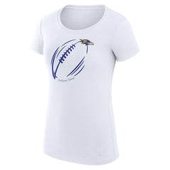 Baltimore Ravens G-III 4Her by Carl Banks Women's Super-Slim Fit Lightweight Subtle Football T-Shirt White | NFL