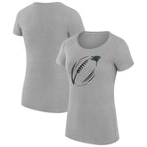 Carolina Panthers G-III 4Her by Carl Banks Women's Super-Slim Fit Lightweight Subtle Football T-Shirt Heather Gray | NFL