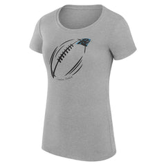 Carolina Panthers G-III 4Her by Carl Banks Women's Super-Slim Fit Lightweight Subtle Football T-Shirt Heather Gray | NFL