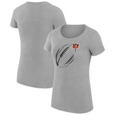 Cincinnati Bengals G-III 4Her by Carl Banks Women's Super-Slim Fit Lightweight Subtle Football T-Shirt Heather Gray | NFL