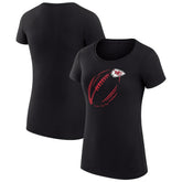 Kansas City Chiefs G-III 4Her by Carl Banks Women's Super-Slim Fit Lightweight Subtle Football T-Shirt Black | NFL