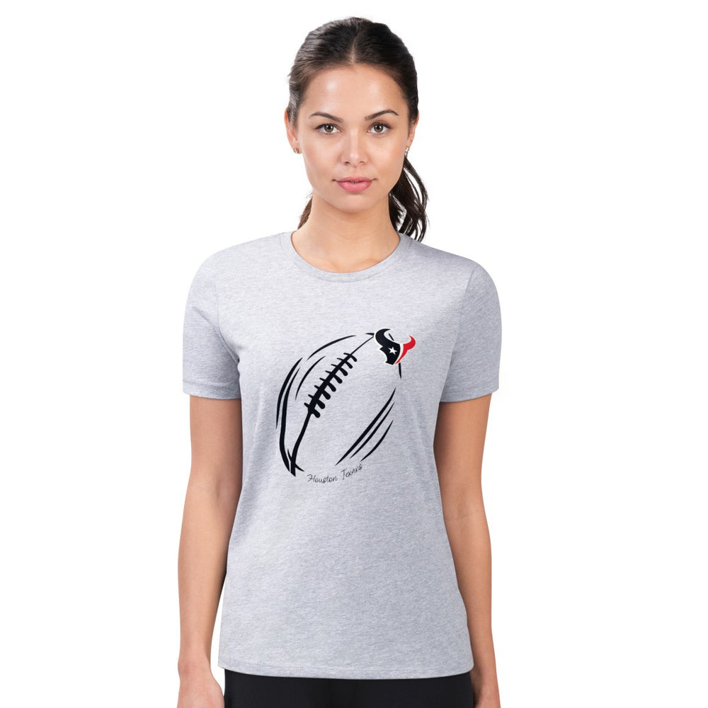 Houston Texans G-III 4Her by Carl Banks Women's Super-Slim Fit Lightweight Subtle Football T-Shirt Heather Gray | NFL