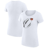 Cincinnati Bengals G-III 4Her by Carl Banks Women's Super-Slim Fit Lightweight Subtle Football T-Shirt White | NFL