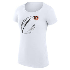 Cincinnati Bengals G-III 4Her by Carl Banks Women's Super-Slim Fit Lightweight Subtle Football T-Shirt White | NFL