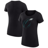 Philadelphia Eagles G-III 4Her by Carl Banks Women's Super-Slim Fit Lightweight Subtle Football T-Shirt Black | NFL