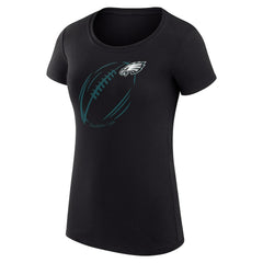 Philadelphia Eagles G-III 4Her by Carl Banks Women's Super-Slim Fit Lightweight Subtle Football T-Shirt Black | NFL