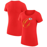 Kansas City Chiefs G-III 4Her by Carl Banks Women's Super-Slim Fit Lightweight Subtle Football T-Shirt Red | NFL