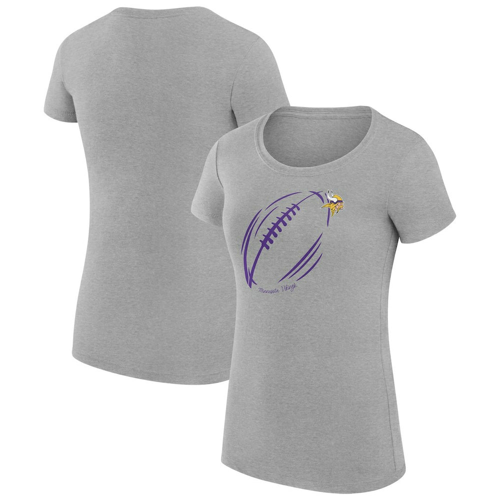 Minnesota Vikings G-III 4Her by Carl Banks Women's Super-Slim Fit Lightweight Subtle Football T-Shirt Heather Gray | NFL