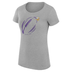 Minnesota Vikings G-III 4Her by Carl Banks Women's Super-Slim Fit Lightweight Subtle Football T-Shirt Heather Gray | NFL
