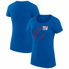 New York Giants G-III 4Her by Carl Banks Women's Super-Slim Fit Lightweight Subtle Football T-Shirt Royal | NFL