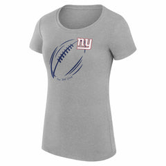 New York Giants G-III 4Her by Carl Banks Women's Super-Slim Fit Lightweight Subtle Football T-Shirt Heather Gray | NFL