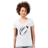 Houston Texans G-III 4Her by Carl Banks Women's Super-Slim Fit Lightweight Subtle Football V-Neck T-Shirt White | NFL