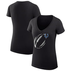 Indianapolis Colts G-III 4Her by Carl Banks Women's Super-Slim Fit Lightweight Subtle Football V-Neck T-Shirt Black | NFL