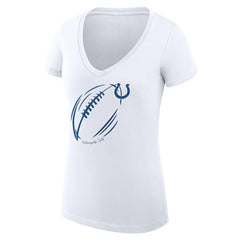 Indianapolis Colts G-III 4Her by Carl Banks Women's Super-Slim Fit Lightweight Subtle Football V-Neck T-Shirt White | NFL