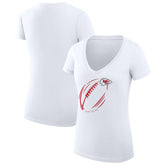 Kansas City Chiefs G-III 4Her by Carl Banks Women's Super-Slim Fit Lightweight Subtle Football V-Neck T-Shirt White | NFL