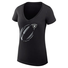 Las Vegas Raiders G-III 4Her by Carl Banks Women's Super-Slim Fit Lightweight Subtle Football V-Neck T-Shirt Black | NFL