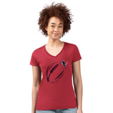 Houston Texans G-III 4Her by Carl Banks Women's Super-Slim Fit Lightweight Subtle Football V-Neck T-Shirt Red | NFL