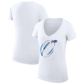 Buffalo Bills G-III 4Her by Carl Banks Women's Super-Slim Fit Lightweight Subtle Football V-Neck T-Shirt White | NFL
