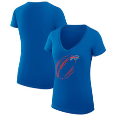 Buffalo Bills G-III 4Her by Carl Banks Women's Super-Slim Fit Lightweight Subtle Football V-Neck T-Shirt Royal | NFL