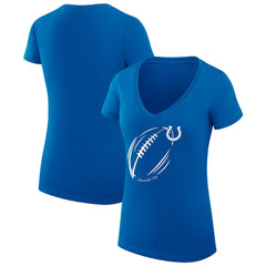 Indianapolis Colts G-III 4Her by Carl Banks Women's Super-Slim Fit Lightweight Subtle Football V-Neck T-Shirt Royal | NFL