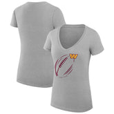 Washington Commanders G-III 4Her by Carl Banks Women's Super-Slim Fit Lightweight Subtle Football V-Neck T-Shirt Heather Gray | NFL